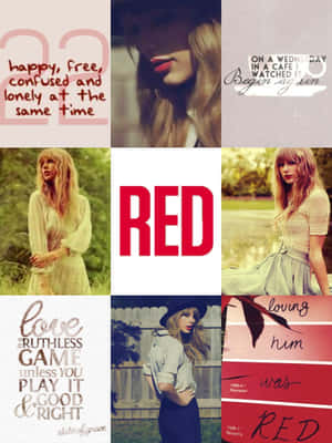 Taylor Swift Red Aesthetic Collage Wallpaper