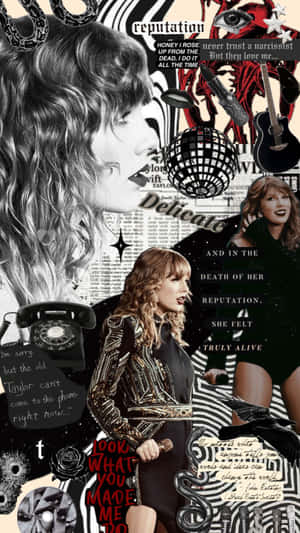 Taylor Swift Reputation Collage Aesthetic Wallpaper