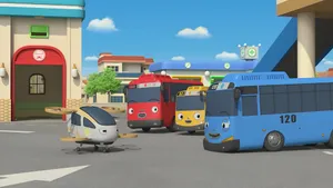 Tayo And Friends Gather Wallpaper