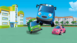 Tayo And Friends Playing Wallpaper