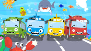 Tayo And Friends Underwater Adventure Wallpaper