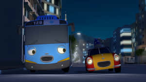 Tayo And Gani Night Adventure Wallpaper