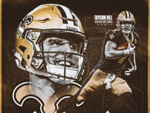 Taysom Hill New Orleans Saints Dual Portrait Wallpaper