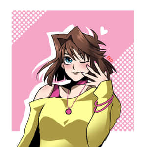 Tea Gardner Striking A Confident Pose In Her Signature Outfit. Wallpaper