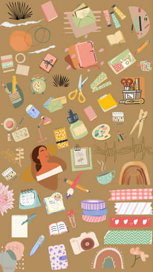 Teacher Aesthetic Collage Illustration Wallpaper