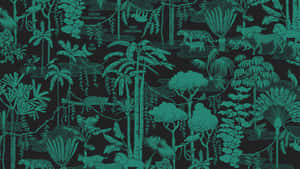 Teal Desktop Forest Art Wallpaper