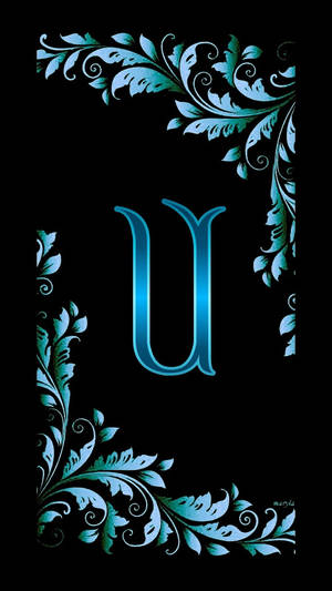 Teal Letter U Wallpaper