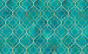 Teal Moroccan Tile Pattern Wallpaper