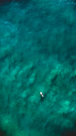 Teal Ocean Aerial View Wallpaper