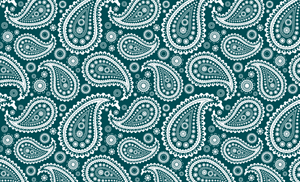 Teal Paisley Print Wallpaper