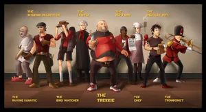 Team Fortress 2 Characters In Action Wallpaper