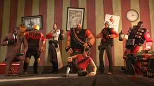 Team Fortress 2 Characters Lined Up For Action Wallpaper