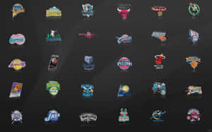 Team Nba Logos On Matte Steel Background Wallpaper