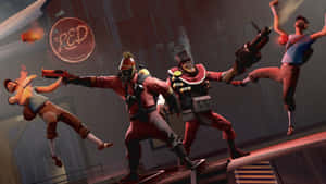 Team Of Team Fortress 2 Characters In Action Wallpaper