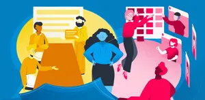 Team Retrospective Session Illustration Wallpaper