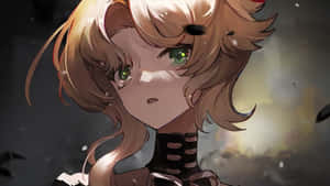 Tearful Anime Girlin Rubble Wallpaper