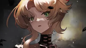 Tearful Anime Girlin Rubble Wallpaper