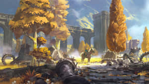 Tears Of The Kingdom Ruins Exploration Wallpaper