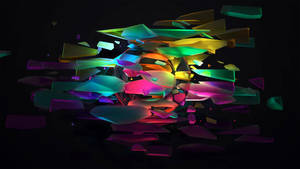 Technicolor Glass Shards 4d Ultra Hd Wallpaper