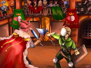 Technoblade Against Dream In Arena Wallpaper