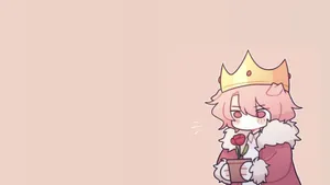 Technoblade Holding Rose Cartoon Art Wallpaper