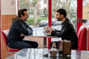 Ted Lasso In Fast-food Restaurant Wallpaper