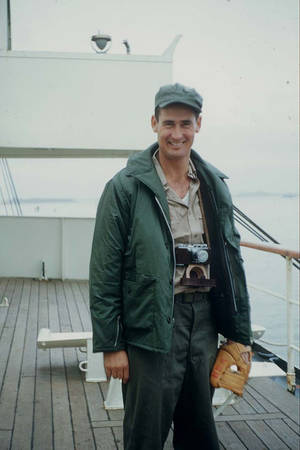 Ted Williams On A Boat Wallpaper