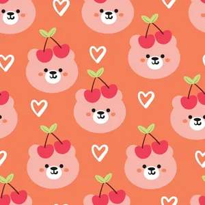 Teddy Bear With Cute Cherry Headpiece Wallpaper
