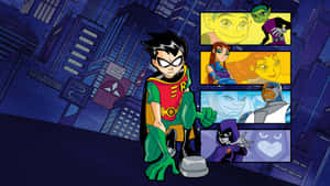 Teen Titans Robinand Team Collage Wallpaper