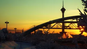 Tehran Bridge Sunset Wallpaper