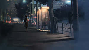 Telephone Booth Night Anime Wallpaper