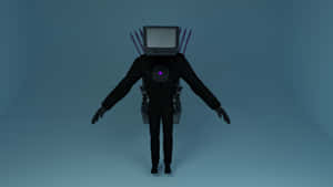 Television Head Figure Standing Wallpaper