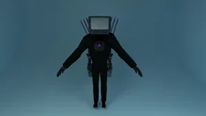 Television Head Figure Standing Wallpaper