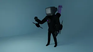 Television Head Figurein Shadow Wallpaper