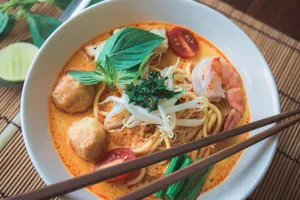 Tempting Bowl Of Curry Laksa Wallpaper