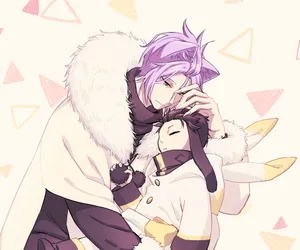 Tender Moment Between Anime Characters Wallpaper