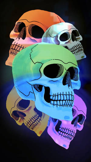 Tengkorak Many Skulls Many Colors Wallpaper