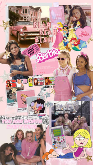 Tennage Girls Pink 90s Aesthetic Theme Wallpaper