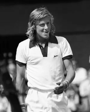 Tennis Legend Björn Borg In Action At 1973 Men's Wimbledon Championships Wallpaper