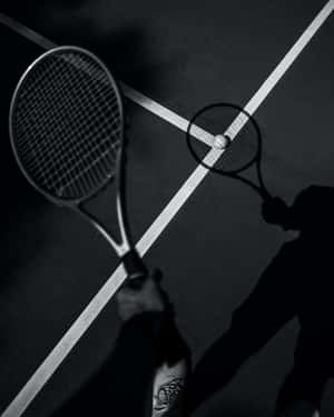 Tennis Racquetand Ball Shadow Art Wallpaper