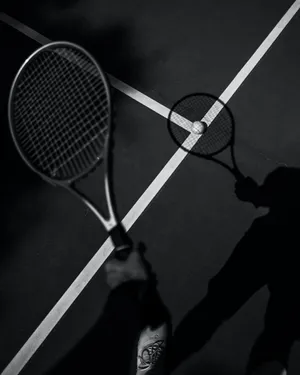 Tennis Racquetand Ball Shadow Art Wallpaper
