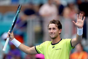 Tennis Star Casper Ruud In Action Wallpaper