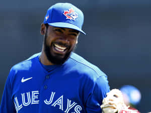 Teoscar Hernandez Blue Jays Smiling Wallpaper