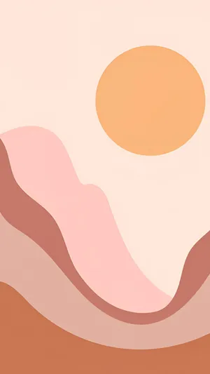 Terracotta Abstract Landscape Art Wallpaper