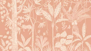 Terracotta Botanical Wall Design Wallpaper