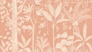 Terracotta Botanical Wall Design Wallpaper