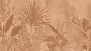Terracotta Botanical Wall Texture Wallpaper