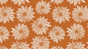 Terracotta Floral Pattern Wallpaper