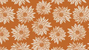 Terracotta Floral Pattern Wallpaper