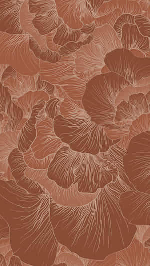 Terracotta Floral Pattern Design Wallpaper